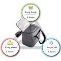 Pikkukuva 7 / 10: Kannettava Thermal Tote Cooler käsilaukku V light gray 24*14*17cm