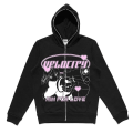 Pikkukuva 1 / 2: Y2k Zip Up -huppari Anime Y2k Graafinen nainen Goth-huppari porrock Pullover Grunge Gothic Pitkähihainen Ylimitoitettu hupparitakki CNMR White S