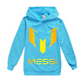 Miniatyrbilde 3 av 3: Barn Messi-trykk Uformell hettegenser Gutter Hettegenser Topp Genser Present 2-14y Z X Sky Blue 170CM 13-14Y