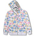Miniatyrbillede 1 af 2: Shark outh hættetrøje med 3d print Wgm broderet cardigan camouflage hættetrøje V V colorful M