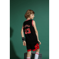 Miniatyrbild 3 av 4: Michael Jordan No.23 Baskettröja Set Bulls Uniform för barn tonåringar W V Black XXL (160-165CM)
