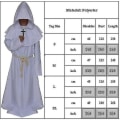 Miniatyrbillede 3 af 3: Voksen Munk Hættekappe Kappe Friar Middelalderpræst kostume Black XL
