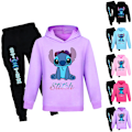 Pikkukuva 2 / 3: Pojat Tytöt Lilo ja Stitch Hupparit Verryttelypuvut Topit+Swearthousut V purple 160cm
