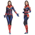 Captain Marvel Cosplay tætsiddende jumpsuit Marvel-helt M