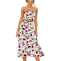 Miniatyrbilde 1 av 5: Blomsterbluse for kvinner, dresskjole til maxiskjørt . Red X-Large