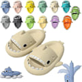 Miniatyrbilde 1 av 4: 2022 Upgrade Cloud Shark Slides, søte haitøfler for kvinner Menwanan) V Beige EUR 42-43