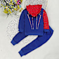 Miniatyrbild 3 av 3: Sportkläder för barn Pojkar Hoodie Sweatshirt Byxor Kostym Kostym Kläder V Blue 3-4 Years
