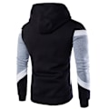 Miniatyrbillede 2 af 4: Langærmede hættetrøjer til mænd Hættetrøje med jakke Pullover Top H black M