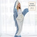 Miniatyrbillede 3 af 4: Bedst sælgende Shark Blanket Hoodie Voksen - Shark Onesie Voksen Bærbart Tæppe - Shark Blanket Super S Y