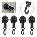 4-pack Campingkrokar med sugkopp Svart