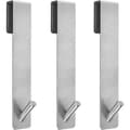 Duschdörrkrokar i rostfritt stål 19 cm handduk/badrockshållare, robust set om 3, silver