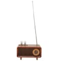 Miniatyrbillede 2 af 5: Vintage træfarvet retro Bluetooth-højttaler med LED-lys til pc-bærbar computer