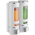 Väggmonterad tvåldispenser 400ML x 2 Schampo- och duschgeldispenser Dubbel duschtvåldispenser Manuell väggmonterad flytande tvåldispenser Handdesinfektion
