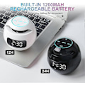 Miniatyrbild 5 av 5: Väckarklocka för sovrum, digital väckarklocka med Bluetooth-högtalare, dubbla alarm, LED-lampa, 12/24h USB-laddningsport, klocka för tunga sovare