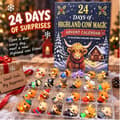 Highland Cow julkalender blind box – 3D-figur 24-dagars nedräkningskalender – Julklapp