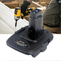 Miniatyrbild 2 av 5: DM18D Batteriadapter Lätt att Bära Enkel Installation USB-Port Design 20V till 18V Batteriadapterkontakt för DeWALT 20V Batteri QinHai