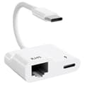 Miniatyrbillede 1 af 7: USB-C til Ethernet-adapter, Gigabit Ethernet USB Type-C til RJ45 LAN-adapter med 60W PD-oplader, til Air/Pro