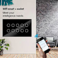 Miniatyrbild 2 av 5: WIFI Smart Touch Ljus Väggströmbrytare Interruptor Glaspanel 8 Grupper Tuya Smart Life för Alexa Google
