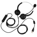 USB-headset för callcenter med tystnadsfunktion och brusreducerande mikrofon