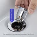 Miniatyrbillede 5 af 7: Afløbsfilter til badeværelsesvask, universelt pop-up afløbsfilter, badeværelses-bounce-afløbsprop