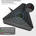 Miniatyrbild 2 av 5: USB Konferensmikrofon, CM001 Skrivbordsdatormikrofon, Tyst Knapp med LED-indikator, Rundstrålande Kondensatormikrofon