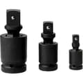 Sett med 3 universalleddadaptere 1/2\", 3/8\" og 1/4\" med kule- og fjærsystem slaguniversalleddadaptere for piper og bits