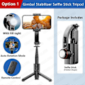 Miniatyrbild 1 av 5: KEELEAD Selfie Stick Gimbal med Fyllningsljus Utdragbart Bluetooth Fjärrkontroll Stativ för Samsung iPhone 14 Pro Max Smartphone