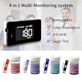 Miniatyrbild 3 av 5: Hemoglobintestkit, Hemoglobintestare, Kolesteroltestkit, Urinsyratestkit, Innehåller Totalt