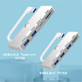 Miniatyrbild 2 av 5: 5-i-1 USB 3.0 HUB med USB3.0 PD TF/SD-kortläsare Usb-splitter för 2012-2019 10.6 och högre versioner