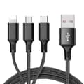 Miniatyrbilde 5 av 7: ZISONIX 3-i-1 Ladekabel - USB - 1,2 m - Kompatibel med Apple/Android/Type-C - Svart