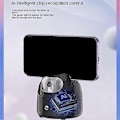 Miniatyrbild 4 av 5: Automatisk ansiktsspårningsgimbal mobiltelefonhållare APP-fri AI ansiktsigenkänning 360 roterande mobil jn