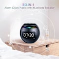 Miniatyrbild 4 av 5: Väckarklocka för sovrum, digital väckarklocka med Bluetooth-högtalare, dubbla alarm, LED-lampa, 12/24h USB-laddningsport, klocka för tunga sovare
