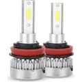 Vanntette 110W 6000K LED-pærer til billykter, kompatible med H8/H9/H11 tåkelys (2 stk)