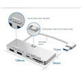 Miniatyrbild 4 av 5: 5-i-1 USB 3.0 HUB med USB3.0 PD TF/SD-kortläsare Usb-splitter för 2012-2019 10.6 och högre versioner