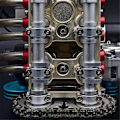 Miniatyrbild 5 av 5: Modellmotor-kit för vuxna, 8-cylindrig metallbilmotor modellkit, DIY-monteringskit för bilmotor i harts