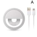 Miniatyrbillede 3 af 7: Fotoblitz, Mini LED-ringlys til mobiltelefon, Selfie-lys, 3 lysniveauer, Klips - Hvid Type