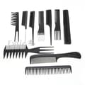 Set med 10 plastkammar - Svart - Antistatisk