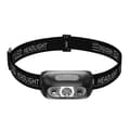 USB oppladbar hodelykt (2-pakning), IP45 vanntett, 4-modus LED-hodelykt (med bevegelsessensor)