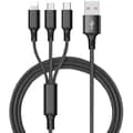 Miniatyrbilde 1 av 7: ZISONIX 3-i-1 Ladekabel - USB - 1,2 m - Kompatibel med Apple/Android/Type-C - Svart