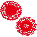 Röda julunderlägg i filt - set om 2