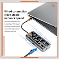 Miniatyrbild 4 av 4: 10-i-1 USB C Hub Adapter, USB C Dockingstation för bärbara datorer för dubbla skärmar, USB3.0 2.0-portar, 100W PD-laddning, RJ45, Ljud