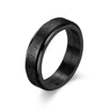 Antistressring i rostfritt stål med enkel design Svart
