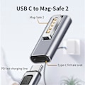 Miniatyrbild 5 av 5: Adapterladdare Snabbladdning Magnetisk Aluminiumlegering PD USB C till Mag-Safe 2 Strömomvandlare för MacBook Air/Pro