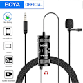 Miniatyrbild 2 av 5: BOYA 3.5mm Lavalier Slagsmickrofon för Mobiltelefon PC Laptop Kamera Trådbunden Mikrofon för Tal Ljud Vlogging BY-M1 PRO II