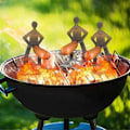 Miniatyrbillede 4 af 4: 4 stk. Sjovt BBQ Tilbehør Pølseholder Bærbart Grillstativ Rustfrit Stål