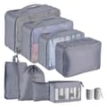 Packpåsar för resväska, 9 delar Lättviktsväska Organizer Väskset Bagage Packorganisatörer grey