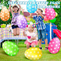 Miniatyrbilde 2 av 3: Påske Oppblåsbare Egg Hage Festdekorasjon Påskeegg Barn Utendørs Oppblåsbare Egg Lilla Rosa; 40cm