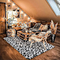 Miniatyrbillede 5 af 5: NOAHAS Fluffy Leopard Print Tæppe Cheetah Print Områdetæpper Blødt Behageligt Printet Gulvtæppe til Soveværelse Stue Hjem Western Indretning colour 1 120X160cm