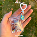 Miniatyrbillede 1 af 5: Ny Flocking Mini Labubu Vinyl Spirende Udsøgt Nøglering Sød Taske Mobiltelefon Dukke Gave Vedhæng Tilbehør Kawaii Legetøj Gave (FMY) k