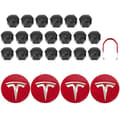 Tesla Model 3 YSX Hjulkapsel Set Center Kopp Nav Mutter Skydd Svart Röd Vit Grå Med 4 Center Koppar 20 Mutter Skydd Red Silver Bright
